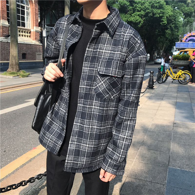 Korean Style Loose Long-sleeved Shirts For Men And Women